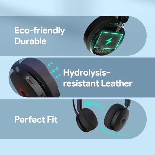 Yealink BH74 AI ANC Wireless Headset with Mic for Work with Charging Dock - color: BH74 UC, style: BH74 with Charging Stand