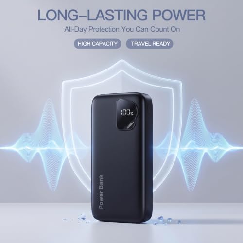 2026 2-Pack 20000mAh Portable Charger Battery Pack with Built in Cables - color: 20000 Black&White