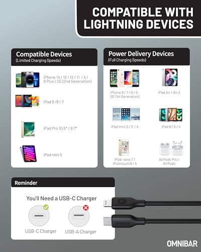 Silicone USB C to Lightning Cable 6FT, MFi Certified iPhone Cord - color: C to L Silicone Black