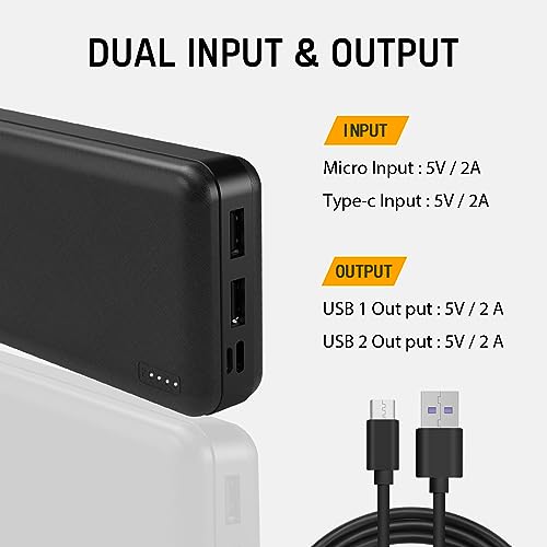 Whsahans 5V 2A 20000mah Heated Vest Heated Jacket Battery Pack Power Bank Rechargeable Battery for for Heated Vests Heated Jackets Heated Hoodies for Men Women(No DC Port, Not Suit for 7.4v)