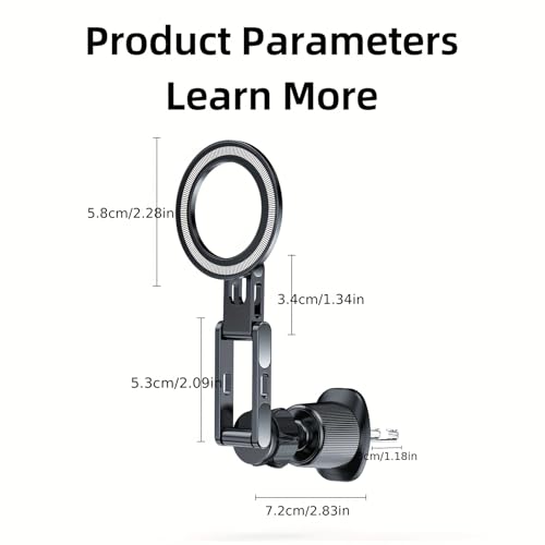Air Vent Phone Holder for Car, Vent Phone Holder with Non-Slip Grip, Heavy Duty Phone Holder for Bumpy Road No Wobble, 360° Rotation Cell Phone Bracket with Extension Arm for iphone and Android (02)
