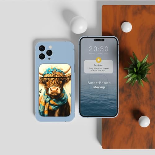 Phone Credit Card Holder Stick on, Cell Phone Pocket Self Adhesive Stretchy Stick on Wallet ID Credit Card Case Pouch Sleeve with Flap for All Smartphones, Blue Towel Cow - color: Blue Towel Cow