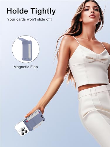 for MagSafe Wallet Works with Apple Find My, Strongest Magnetic Wallet - color: Lavender