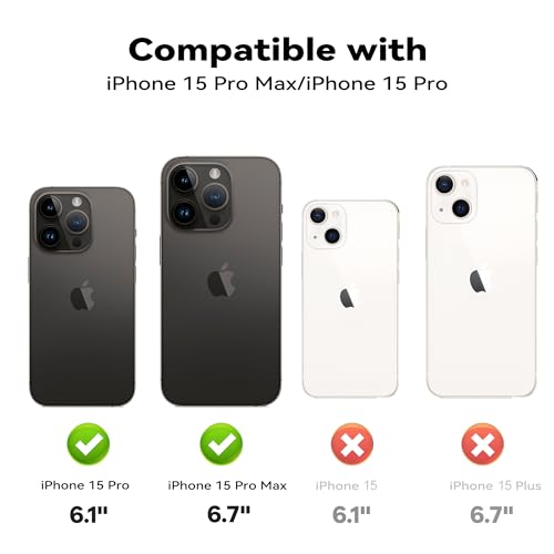 for iPhone 15 Pro Max / iPhone 15 Pro Camera Lens Protector, 9H Hardness Tempered Glass Camera Screen Protector, Strong Adsorption Individual Metal Anti Scratch HD Clear Case Friendly Camera
