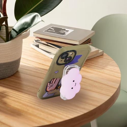 Phone Grip Cute 2D Cloud Shape Collapsible Expandable, Smartphone Tablet Cell Phone Grip Stand Holder (Pink) - color: Pink