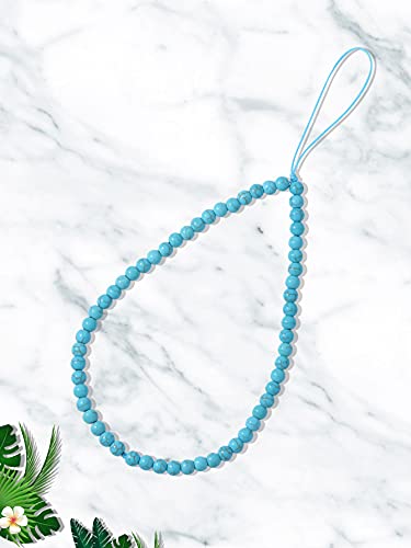 Natural Semi-Precious Gem Stones Beaded Phone Charm - style: Turquoise