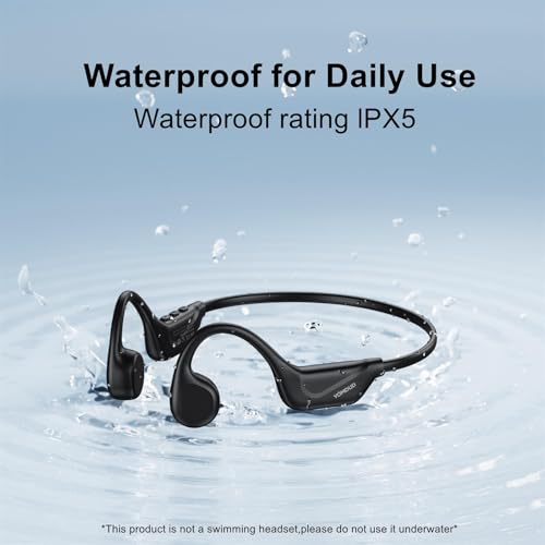 Bone Conduction Headphones, Open Ear Wireless Headphones with Mic