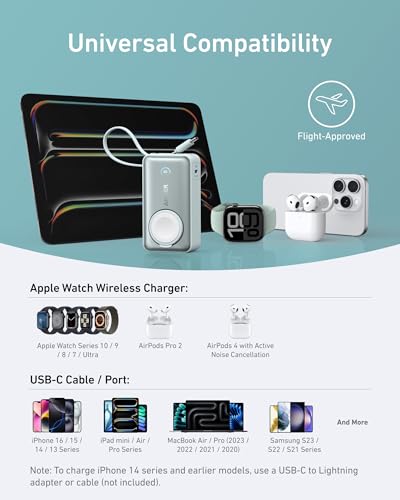 Anker MagGo Power Bank for Apple Watch, 10,000mAh 35W Max Portable Charger - color: Green