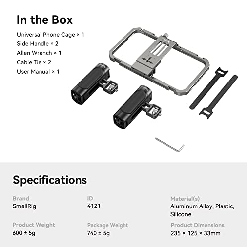 SmallRig Universal Phone Cage, Smartphone Video Rig Kit - 4121 - style: Cage w/ Dual Handles