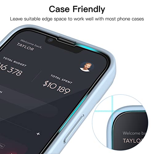 JETech Full-Coverage Screen Protector for iPhone 14/17e, 3-Pack | Black Edge Tempered Glass, Easy Installation Tool, HD Clear, Case-Friendly - size: iPhone 14/17e