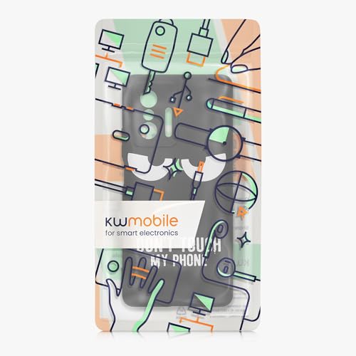 kwmobile TPU Silicone Case Compatible with Xiaomi 11T / 11T Pro - Case Soft Cover - Don't Touch My Phone White/Black - size: 11T / 11T Pro