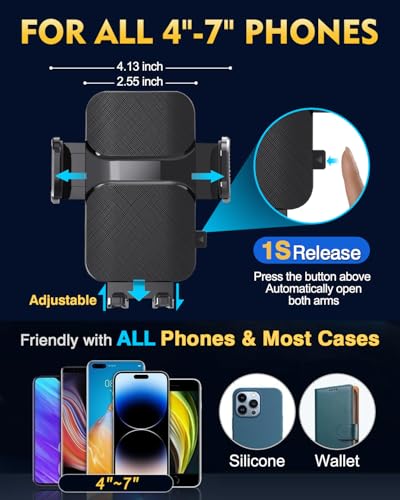 Military-Grade Construction Phone Holders for Your Car【Upgraded Suction & Clip】Cell Phone Mount Stand Universal Automobile Truck Cradle Dashboard Windshield for iPhone 18 Pro Max 17 16 15 Samsung