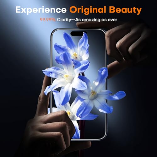 TOCOL for iPhone 15 Pro Max Screen Protector, Clear | 9H+ Tempered Glass HD Clear, Full Edge Coverage, 8FT Military Grade Shatterproof, Anti-Scratch Bubble-Free, Case Friendly - color: Clear