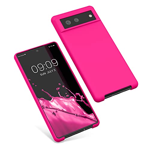 kwmobile Case Compatible with Google Pixel 6 Case - TPU Silicone Phone Cover with Soft Finish - Neon Pink - color: neon pink, size: Pixel 6