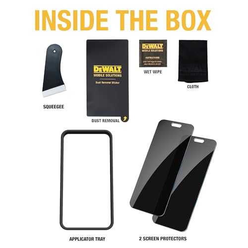 DEWALT Heavy Duty 2Pack Privacy Screen Protector for iPhone 16 Plus - size: iPhone 16 Plus