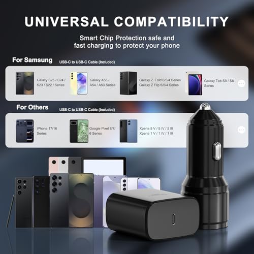 Samsung 45W USB-C Charger, 45W PPS Super Fast USB-C Wall/Car Charger