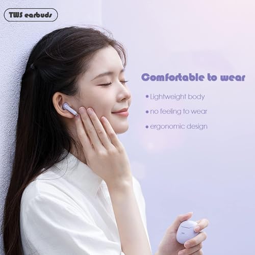 True Wireless Earbuds Bluetooth 5.3 with Microphone for Working Out Noise Canceling Blue Tooth Ear Buds Deep Bass TWS Wireless Earphones with Charging Case in Ear Headphone for iPhone Android Black - color: Black