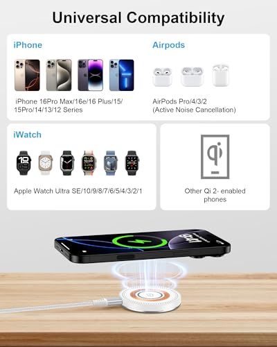 Magsafe Charger for iPhone 18, Magnetic Wireless Charger Fast Charging Pad - color: Wireless Magsafe Charger
