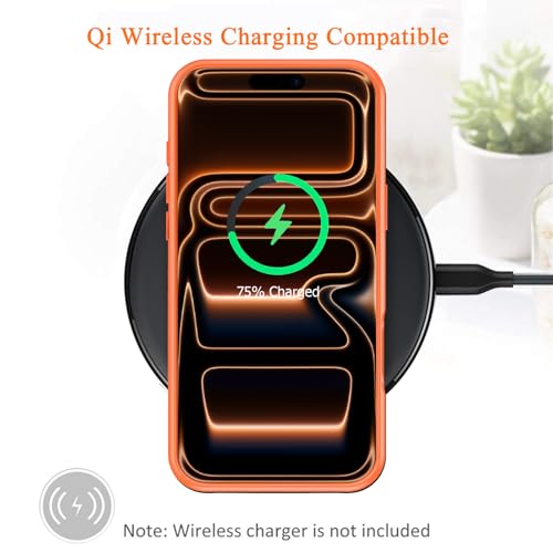Battery Case for iPhone 17 Pro Max,12000mAh Rechargeable Portable Charging Case with Wireless Charging Compatible for iPhone 17 Pro Max (6.9inch) with Carplay Extend Battery Pack Charger Cover -Orange - size: iPhone 17 Pro Max-Orange