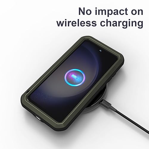 LOVE MEI Military Rugged Case for Samsung Galaxy S23 Fe, with Tempered Glass Screen Protector, Shockproof Dustproof Scratch Proof Hybrid Metal and Silicone Gel Heavy Duty Full Body Cover Green - color: Green