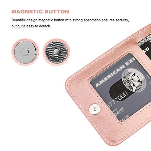 KIHUWEY for iPhone 11 Pro Max Wallet Case Card Holder Kickstand, Rose Gold | Credit Card Slots, PU Leather, Magnetic Clasp, Flip Heavy Duty Protection Cover for Men and Women - color: Rose Gold