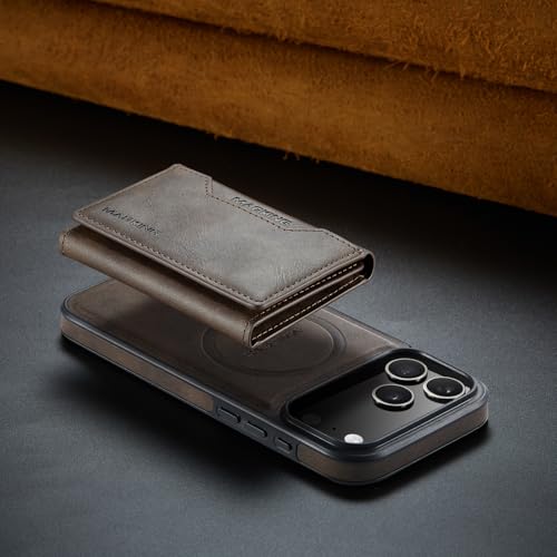 K2 2 in 1 Detachable Magnetic Phone Cases Compatible with iPhone 17 Pro Max Case with Card Holder RFID Blocking, Compatible with Magsafe Wallet, Leather 6.9'' (Coffee, iPhone 17 Pro Max) - color: Coffee, size: iPhone 17 Pro Max