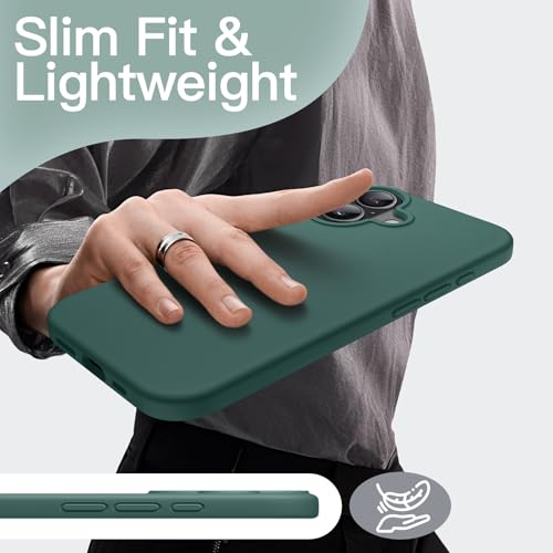 JETech Silicone Case for iPhone 17, Midnight Green | Silky Soft Touch, Shockproof Protection, Scratch Resistant, Microfiber Lining - color: Midnight Green, size: iPhone 17