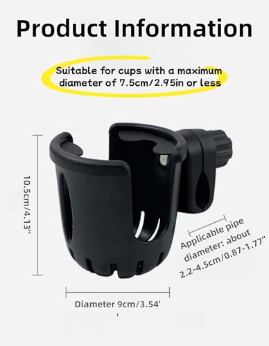 2-in-1 Water Bottle & Phone Holder for Bike - Stroller Cup Holder (Grey) - color: Grey (upgrade)
