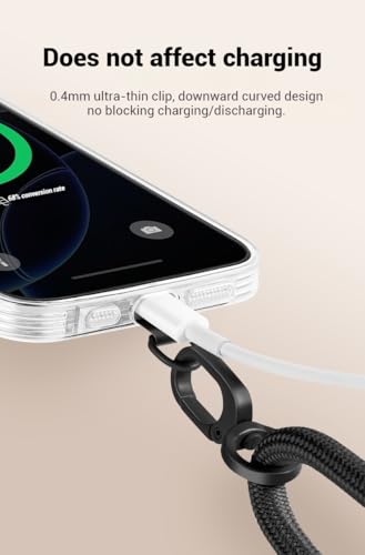 Phone Lanyard Phone Strap Crossbody with Hanging Loops 2 Tabs Adjustable Anti Theft for iPhone 17 Pro Max 16 All Phones Skin-Friendly Universal Cell Phone Neck Lanyard for Daily Outdoor Black - color: Black