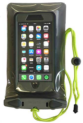 Aquapac Waterproof Phone Case, Large, Grey | iPhone and Android, Made in The UK, Hiking, Mountain Biking, Running Accessory, Floating, IPX8 certified to 30 ft deep. - color: Grey, size: Large