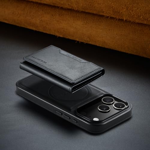 K2 2 in 1 Detachable Magnetic Phone Cases Compatible with iPhone 17 Pro Case with Card Holder RFID Blocking, Compatible with Magsafe Wallet, Leather 6.3'' (Black, iPhone 17 Pro) - color: Black, size: iPhone 17 Pro