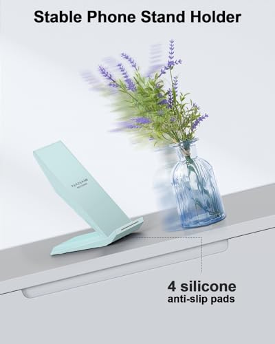 NANAMI Wireless Charger - Fast Wireless Charging Stand Desktop Charger Dock for iPhone 18 Pro/18 Pro Max/17/17 Air/16/15/14/13, 10W Phone Charging Stand for Samsung Galaxy S26/S25/S24/S23/S22/S21/S20 - color: Blue