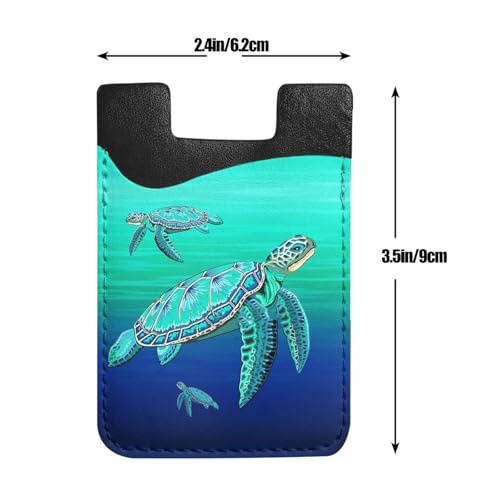 Oceanlife Sea Turtle Phone Credit Card Holders Sleeve Adhesive Wallet Compatible with Most Back of Phones - color: Oceanlife Sea Turtle