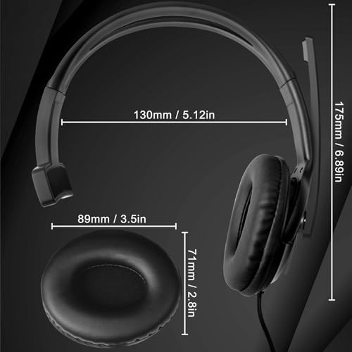 Joso Wired Headset with Mic, Dual Ear Headset for PS5/PS4/Xbox/Switch/PC/iPad/Mac/Tablet with with USB C & USB-A Adapter - Chat Headphone, Business, Coach, Gaming, Working