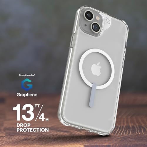 ZAGG Crystal Palace Snap iPhone 15 Plus/ 14 Plus Clear Phone Case - Drop Protection (13ft/4m), Durable Graphene, Anti-Yellowing, and Scratch-Resistant MagSafe Phone Case - size: iPhone 15 Plus/14 Plus, style: With Magsafe