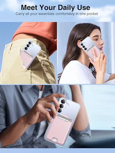 TopMade for MagSafe Wallet, 4 Cards Holder, Strongest Magnetic Phone Wallet - color: Pink