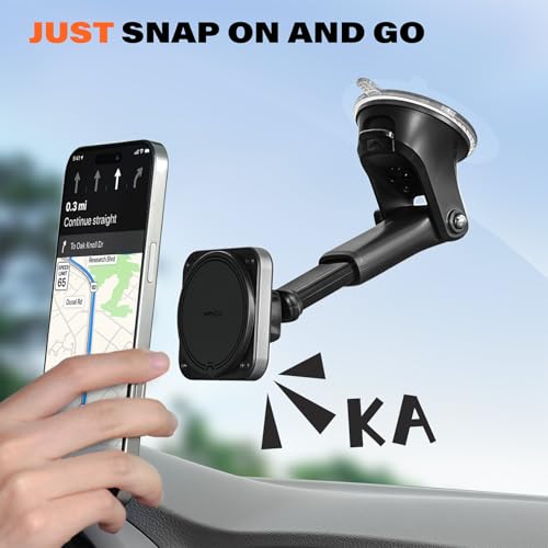 APPS2Car Magnetic Car Mount for MagSafe, Dashboard and Windshield Holder - color: Dark Black
