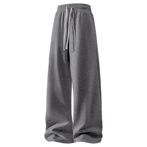 Baggy Sweat Pants for Mens Drawstring Lightweight Sweatpants with Pockets - color: Z001- Dark Gray, size: XX-Large
