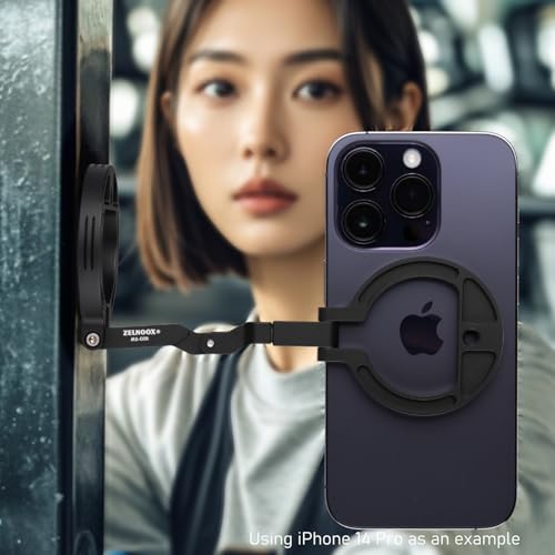 Double Magnetic Ring Phone Holder – Attach to Any Iron Surface | 1/4" Screw Hole | Compatible with iPhone 17/16/15/14/13/12 Pro Max Series & Magnetic Cases (MS-02R)