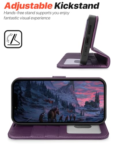 OCASE for iPhone 17e Case/iPhone 16e Detachable Wallet Case with Card Holder, 2 in 1 Pu Leather Flip Folio with RFID Blocking Stand Wrist Strap Shockproof Phone Cover 6.1 Inch 2025, Dark Purple - color: Dark Purple, size: iPhone 16e/ iPhone 17e