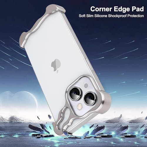 Frameless Phone Case Crafted for iPhone 13 Silver - color: Aluminum Silver, size: iPhone 13