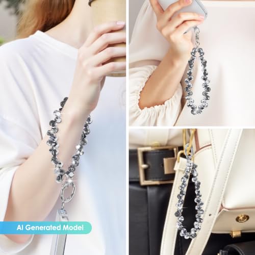 TENOC Beaded Phone Wrist Strap, Dark Gray - color: A-dark Gray