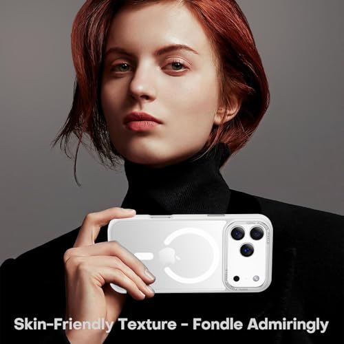 Newfuture Magnetic for iPhone 17 Pro Case Matte Shockproof, Frosted White | Military Drop Protection, Slim Matte Anti-Fingerprint, Compatible with Magsafe, Camera Guard, Translucent Protective Cover - color: Frosted White, size: iPhone 17 Pro 6.3 inch