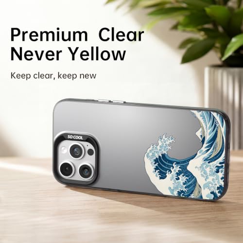 for iPhone 14 Pro Max Case, TPU, Drop Protection, Waves | Matte Silver Back, Shockproof, Fade-resistant, Anti-yellow, Lens Protection, Precise Cutout, Slim grip, Waves - color: Waves, size: iPhone 14 Pro Max