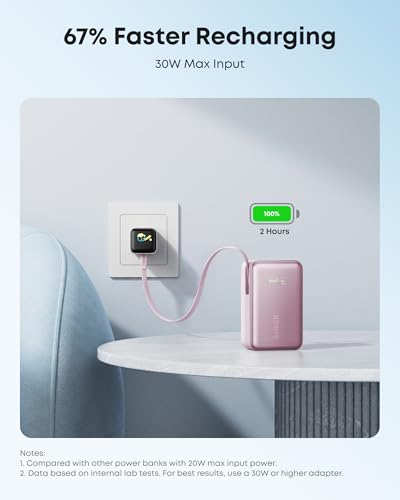 Anker Nano Power Bank, 45W 10,000mAh Portable Charger, iPhone Battery Pack (Pink) - color: Pink