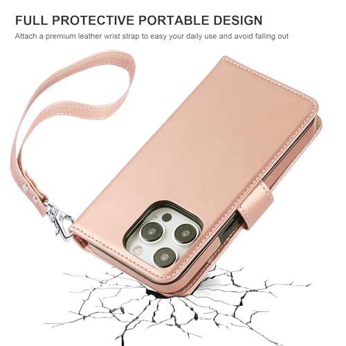 Bocasal for MagSafe Wallet Case Card Holder for iPhone 15 Pro, Rose Gold - color: Rose Gold for MagSafe