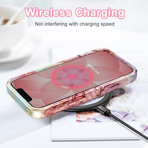 Btscase Compatible with iPhone 17e Case 6.1 Inch 2026,Marble Pattern 3 in 1 Heavy Duty Shockproof Full Body Rugged Hard PC+Soft Silicone Drop Protective Women Girl Phone Cases, Rose Gold - color: A-Rose Gold, size: iPhone 17e