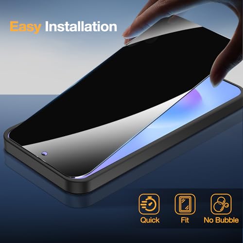 2+2 Pack for Samsung Galaxy A57 5G Privacy Screen Protector & Camera Lens Protector, Anti Spy Tempered Glass with Easy Installation Frame, Anti-Scratch, Case Friendly, Bubble Free - size: Samsung Galaxy A57 6.6 inches