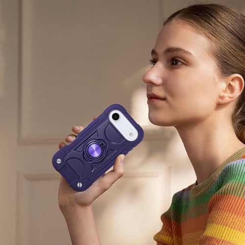 MARKILL Compatible with iPhone Air Case 6.5 Inch 2025 with 360 Degree Rotate Ring Stand, Military Grade Drop Protection Full Body Rugged Protective Case Kids - color: Deep Purple, size: iPhone Air 6.5"