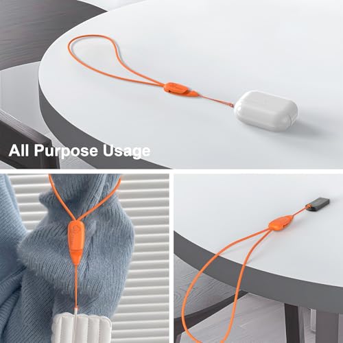 E-Tree 2 Pack Multi-Purpose Wrist Lanyard Hand Strap for Cell Phone Case Camera Airpods Keys Keychain Keys USB Flash Drive - color: Orange & Orange